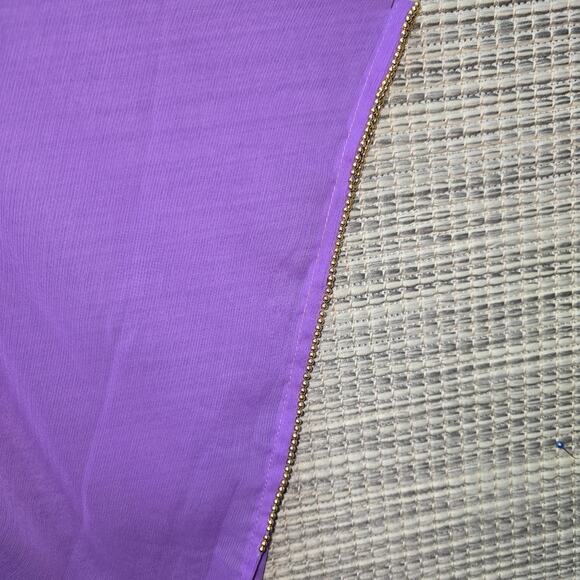 Indian Maxi Kaftan Dress Rhinestone Beaded Purple Chiffon Kimono Bohemian Boho - Picture 10 of 12